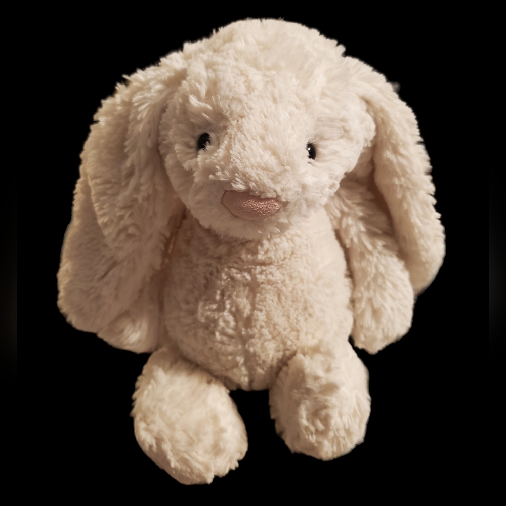 Jellycat Retired Bashful Bunny White/Cream Plush Rare 12" Floppy Ears